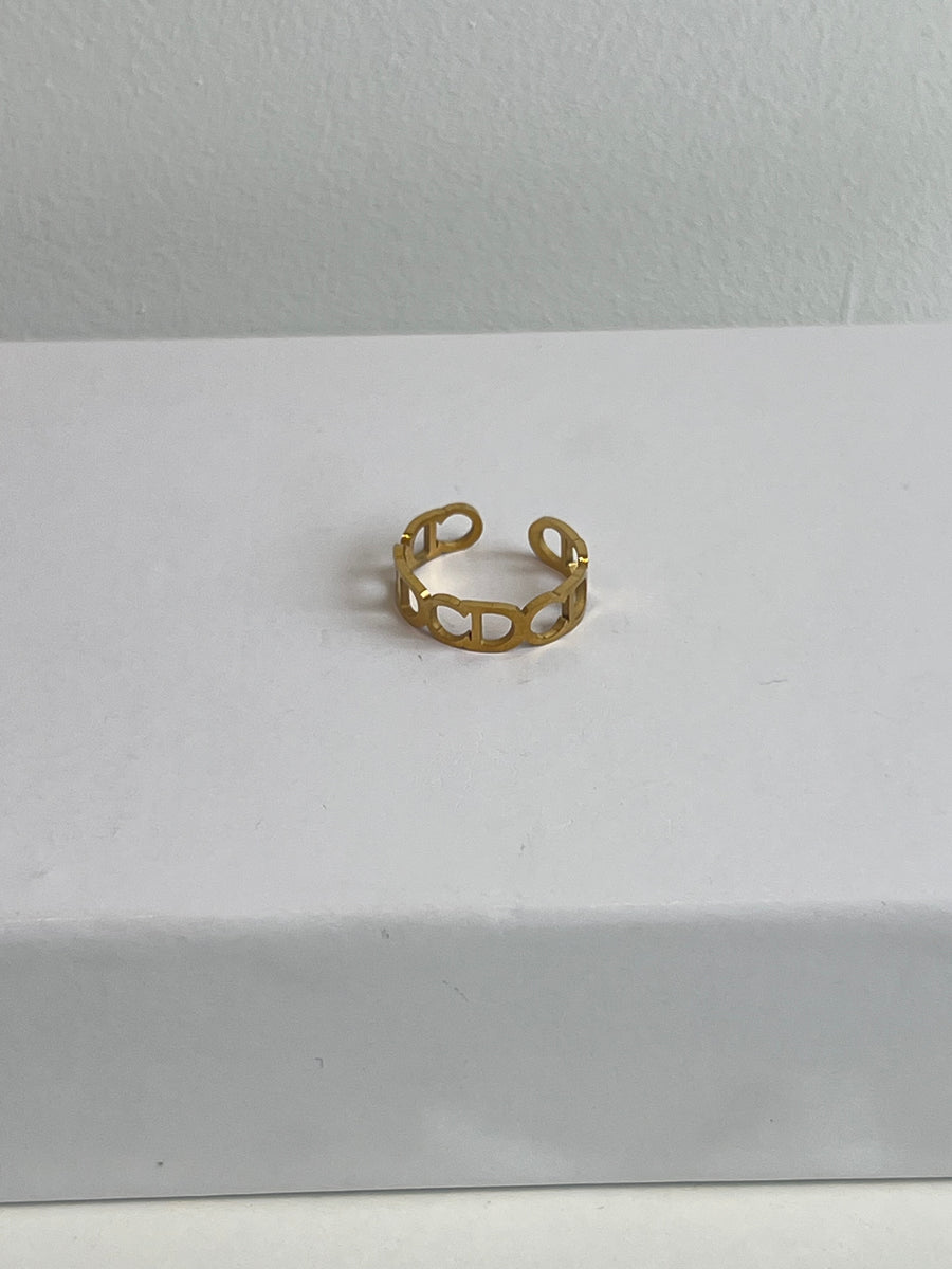 Cutout Monogram Ring