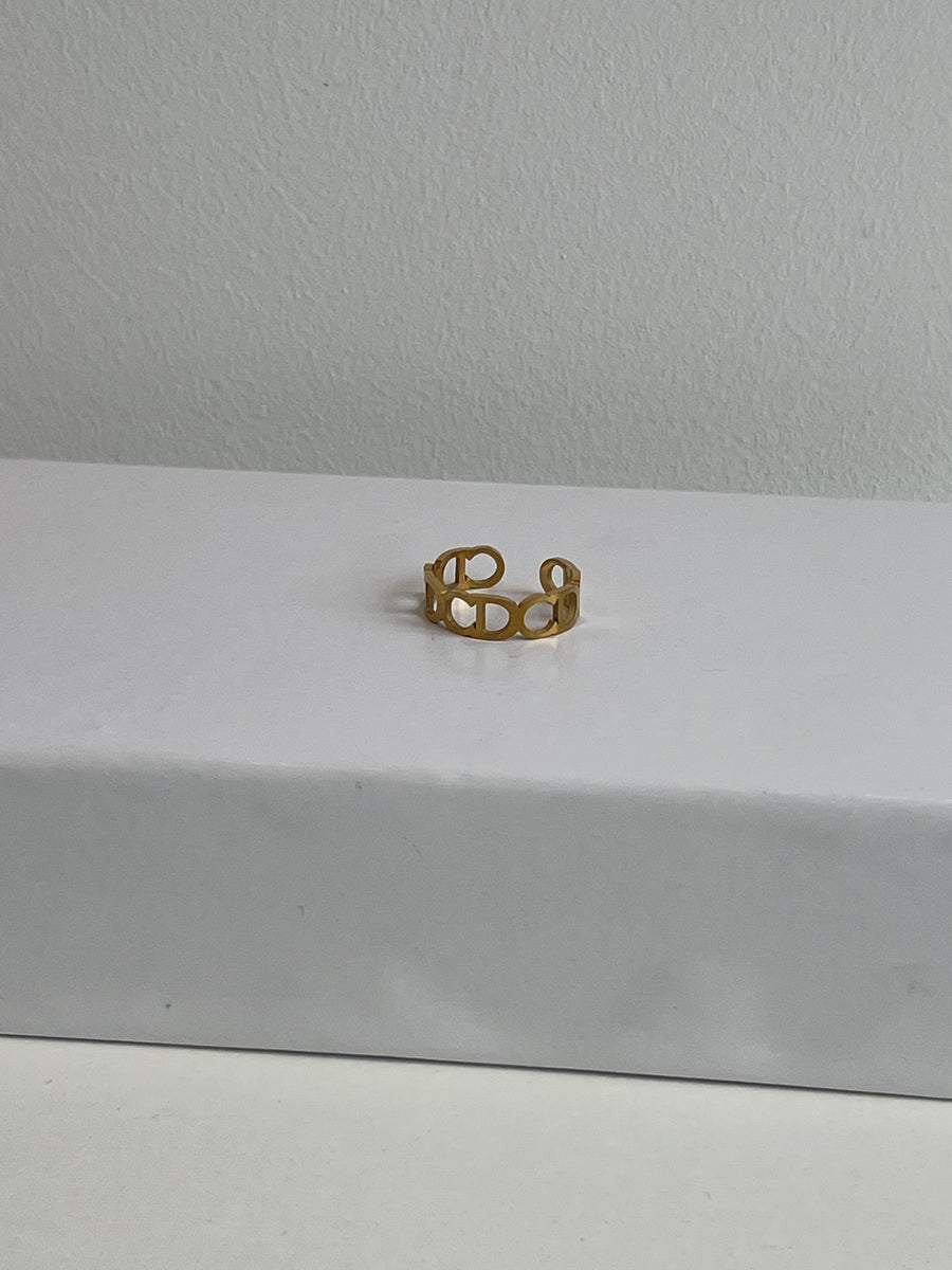 Cutout Monogram Ring