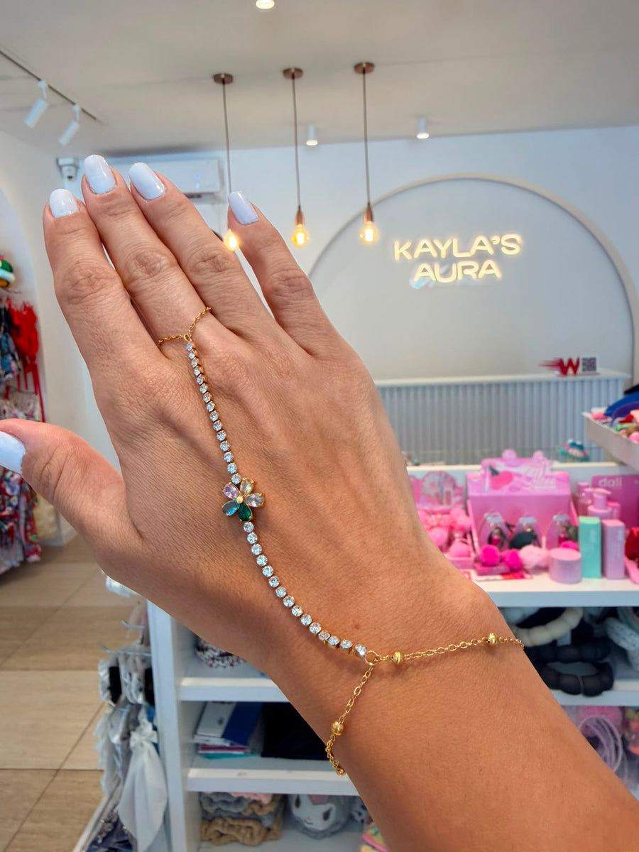 The Flora Tennis Hand Chain