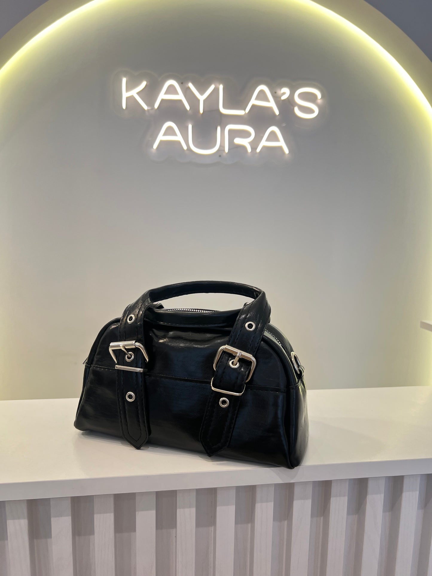 The Buckled Noir Satchel