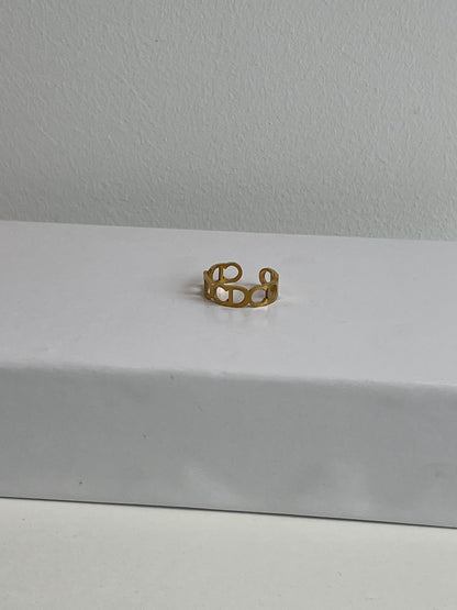 Cutout Monogram Ring